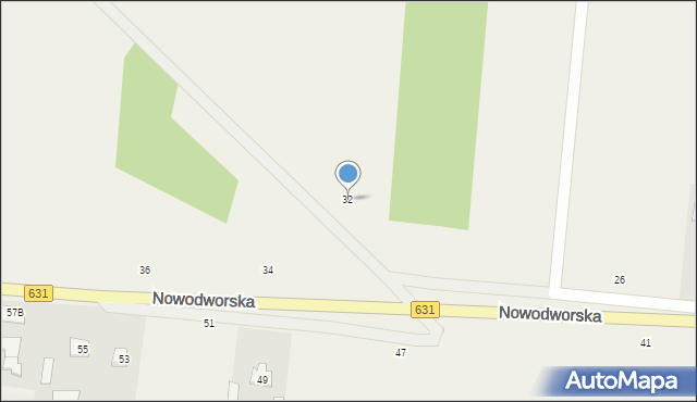 Skrzeszew, Nowodworska, 32, mapa Skrzeszew