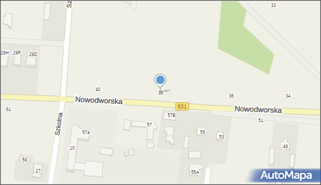 Skrzeszew, Nowodworska, 38, mapa Skrzeszew