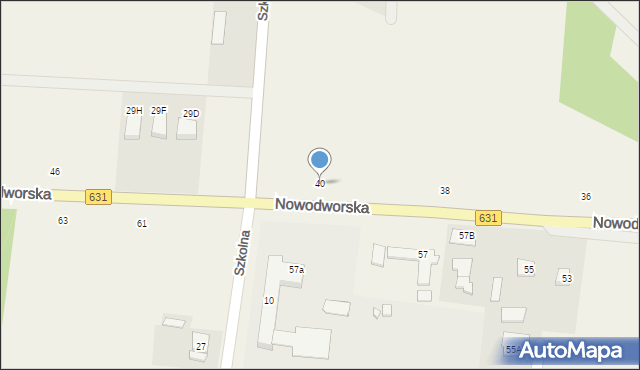 Skrzeszew, Nowodworska, 40, mapa Skrzeszew