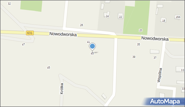 Skrzeszew, Nowodworska, 43, mapa Skrzeszew