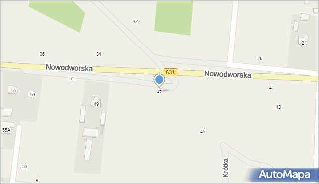 Skrzeszew, Nowodworska, 47, mapa Skrzeszew