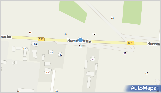 Skrzeszew, Nowodworska, 51, mapa Skrzeszew