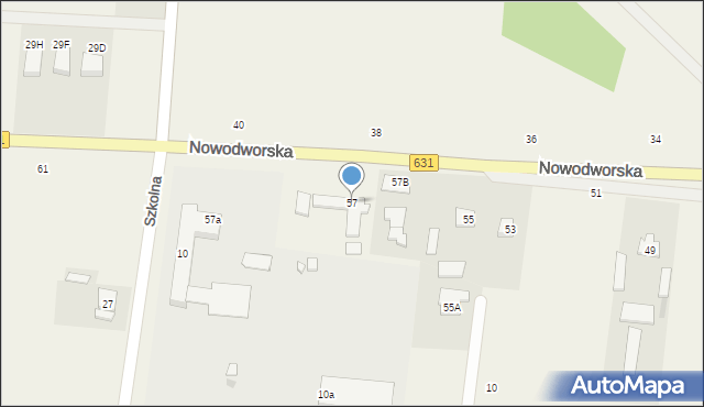 Skrzeszew, Nowodworska, 57, mapa Skrzeszew