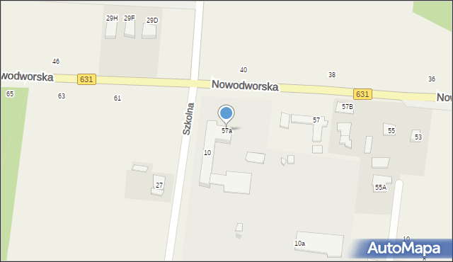 Skrzeszew, Nowodworska, 57a, mapa Skrzeszew