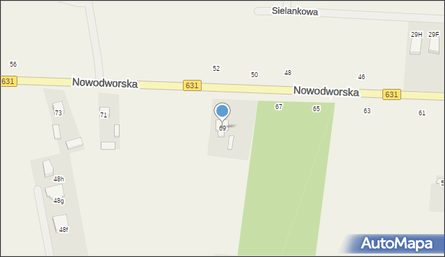 Skrzeszew, Nowodworska, 69, mapa Skrzeszew