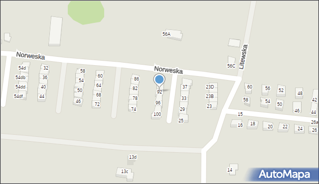 Słupsk, Norweska, 92, mapa Słupska