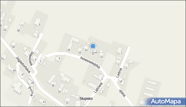 Słupsko, Nowowiejska, 22, mapa Słupsko