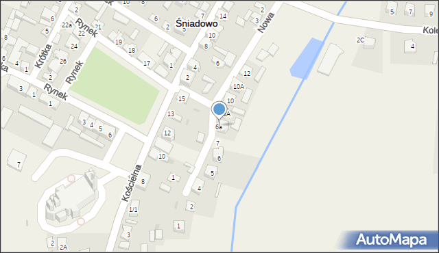 Śniadowo, Nowa, 6a, mapa Śniadowo