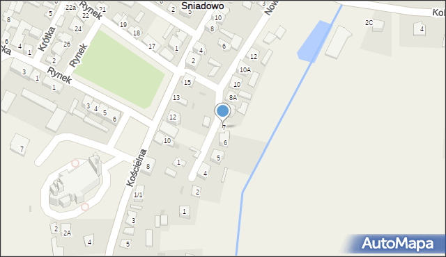 Śniadowo, Nowa, 7, mapa Śniadowo