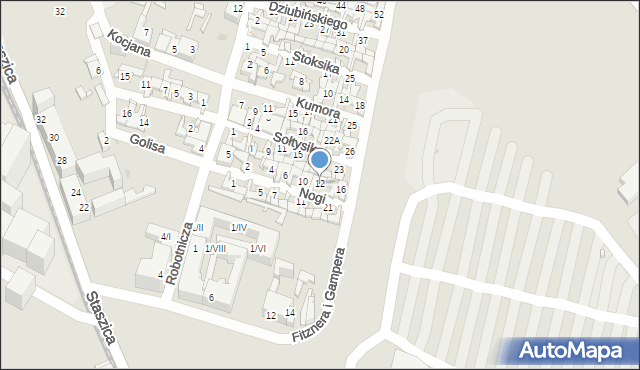 Sosnowiec, Nogi Andrzeja, 12, mapa Sosnowca