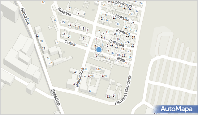 Sosnowiec, Nogi Andrzeja, 3, mapa Sosnowca