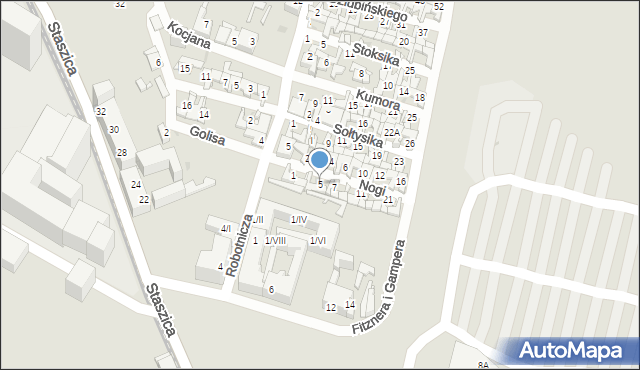 Sosnowiec, Nogi Andrzeja, 5, mapa Sosnowca