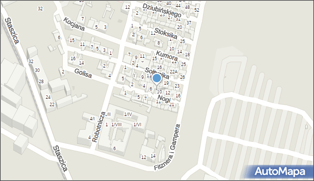 Sosnowiec, Nogi Andrzeja, 8, mapa Sosnowca