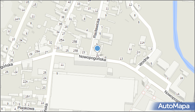 Sosnowiec, Nowopogońska, 21, mapa Sosnowca