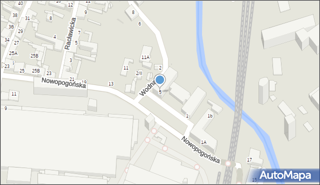 Sosnowiec, Nowopogońska, 5, mapa Sosnowca