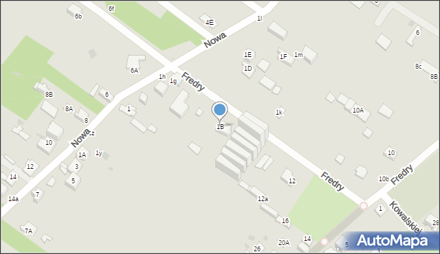 Sosnowiec, Nowa, 1B, mapa Sosnowca