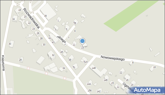 Stalowa Wola, Nowowiejskiego Feliksa, 13, mapa Stalowa Wola