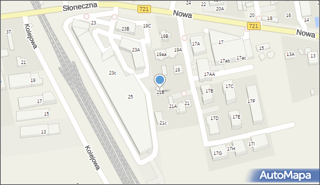 Stara Iwiczna, Nowa, 21B, mapa Stara Iwiczna