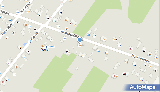 Starachowice, Nowowiejska, 23, mapa Starachowic