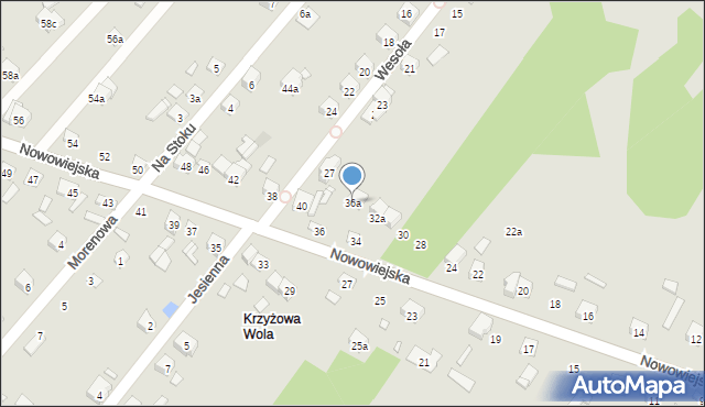 Starachowice, Nowowiejska, 36a, mapa Starachowic