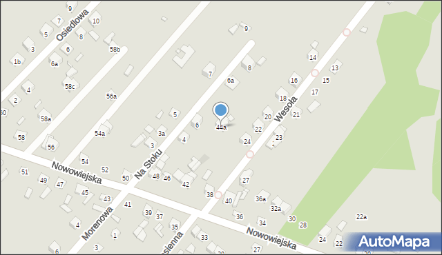 Starachowice, Nowowiejska, 44a, mapa Starachowic