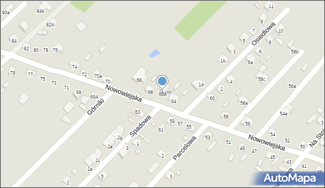 Starachowice, Nowowiejska, 66a, mapa Starachowic