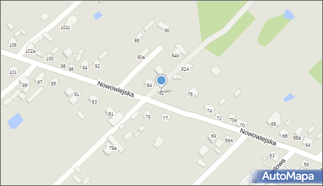 Starachowice, Nowowiejska, 82, mapa Starachowic