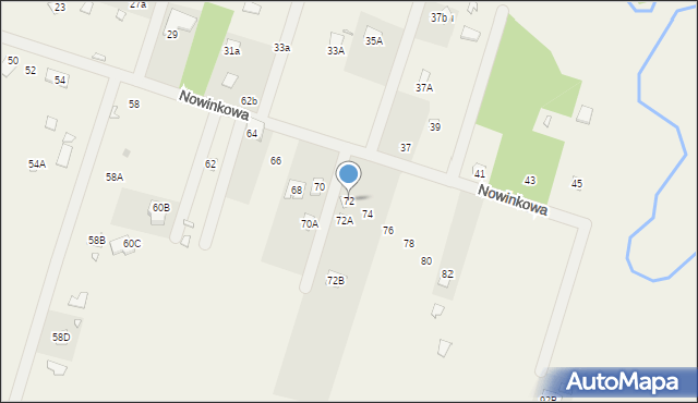 Stare Załubice, Nowinkowa, 72, mapa Stare Załubice