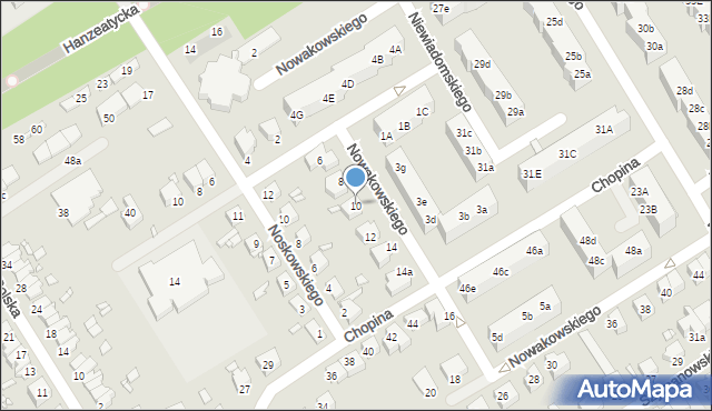 Stargard, Nowakowskiego Józefa, 10, mapa Stargard