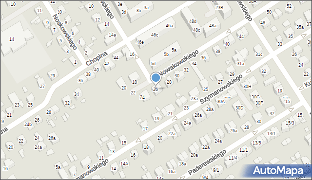 Stargard, Nowakowskiego Józefa, 26, mapa Stargard