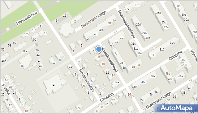 Stargard, Nowakowskiego Józefa, 8, mapa Stargard