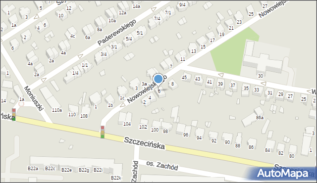 Stargard, Nowowiejskiego Feliksa, 6, mapa Stargard