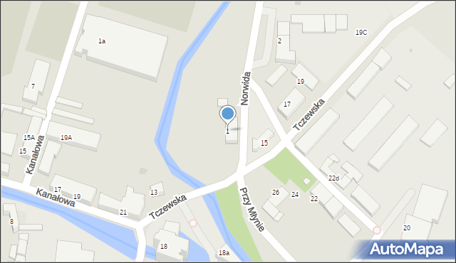 Starogard Gdański, Norwida Cypriana Kamila, 1, mapa Starogard Gdański
