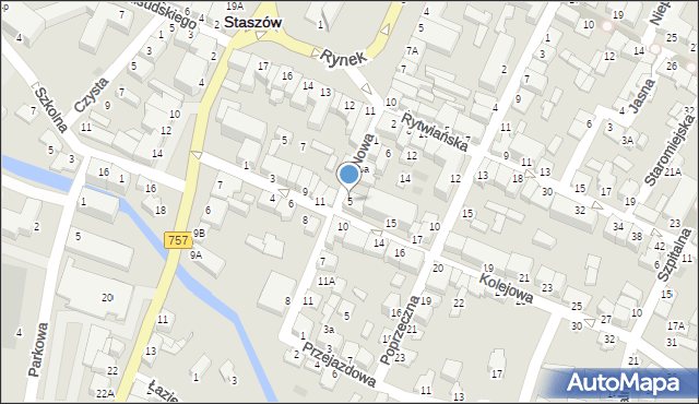 Staszów, Nowa, 5, mapa Staszów