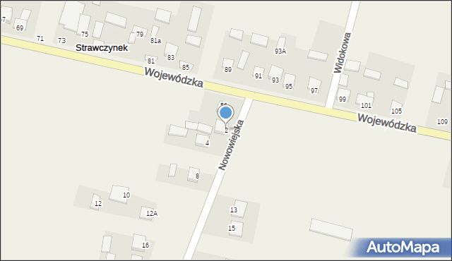 Strawczynek, Nowowiejska, 2, mapa Strawczynek