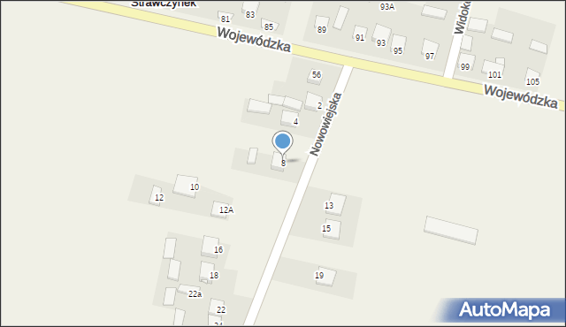 Strawczynek, Nowowiejska, 8, mapa Strawczynek