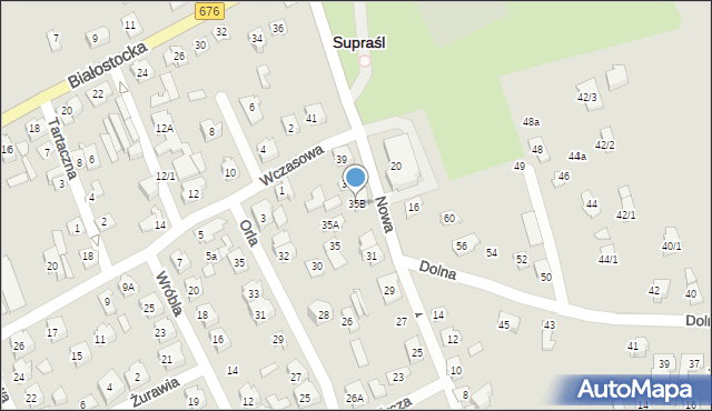Supraśl, Nowa, 35B, mapa Supraśl
