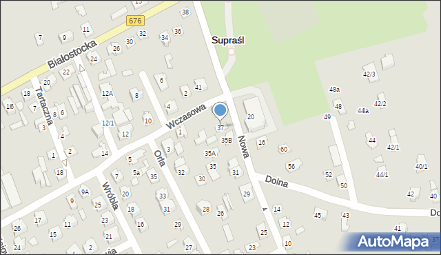 Supraśl, Nowa, 37, mapa Supraśl