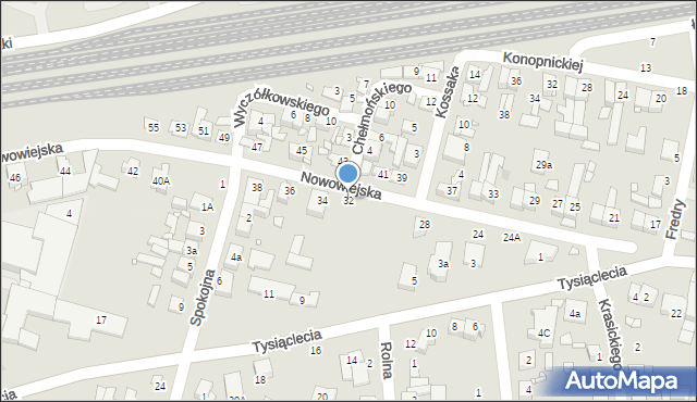 Swarzędz, Nowowiejska, 32, mapa Swarzędz