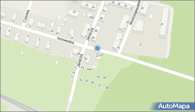 Świnoujście, Norweska, 1c, mapa Świnoujście