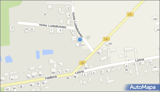 Szamocin, Nowy Ludwikowiec, 1, mapa Szamocin