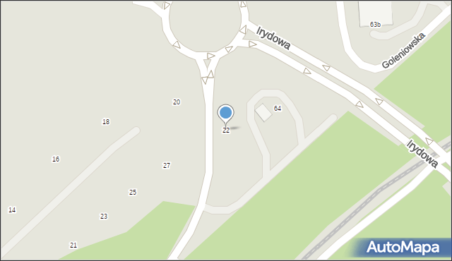 Szczecin, Notecka, 22, mapa Szczecina