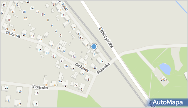 Szczecin, Nowy Świat, 1, mapa Szczecina