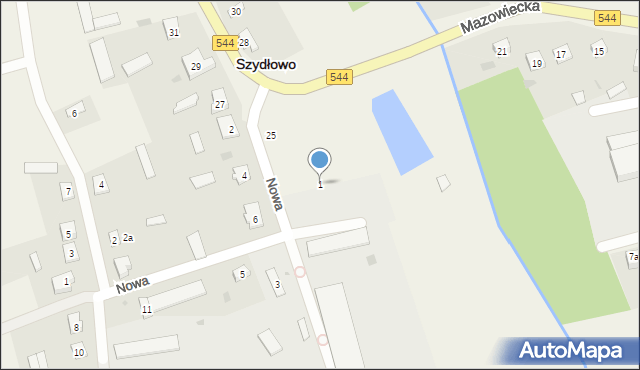 Szydłowo, Nowa, 1, mapa Szydłowo