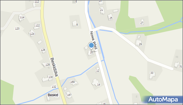 Targanice, Nowa Wieś, 10, mapa Targanice