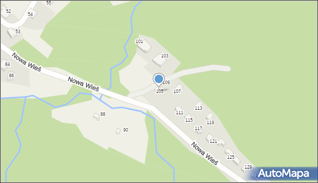 Targanice, Nowa Wieś, 105, mapa Targanice