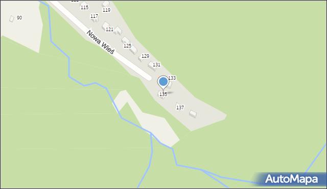 Targanice, Nowa Wieś, 135, mapa Targanice