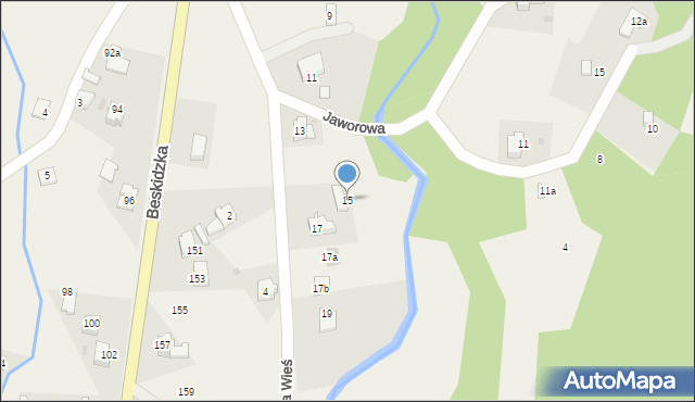 Targanice, Nowa Wieś, 15, mapa Targanice