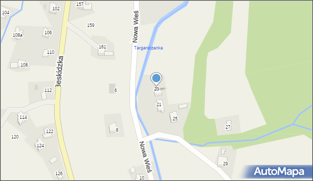 Targanice, Nowa Wieś, 23, mapa Targanice