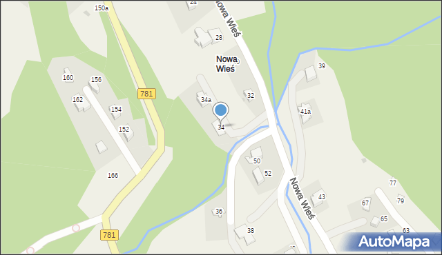 Targanice, Nowa Wieś, 34, mapa Targanice